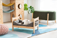 Kitten Bed with Cosmo Brown Fabric Cushion