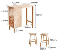 Verona 3pc Wine Bar Table/Stool Set
