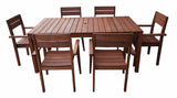 Supreme Rectangular 1.8m Dining Table & Chairs 7pc Setting