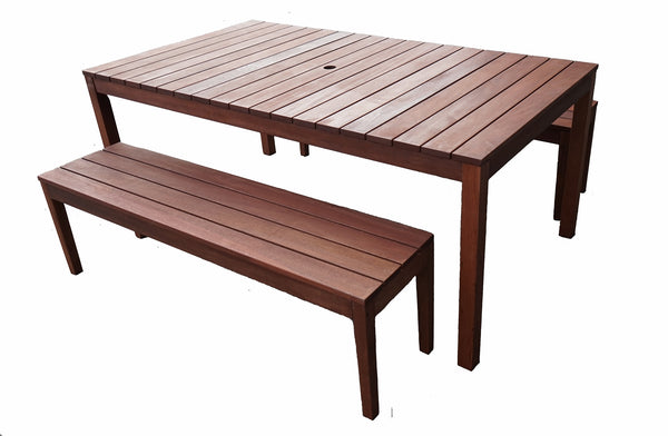 Supreme Rectangular 1.8m Dining Table & Bench 3pc Setting