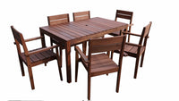 Supreme Rectangular 1.5m Dining Table & Chairs 7pc Setting