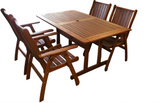 Tropical Rectangular Dining Table and Chairs 5pc Setting