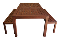 Standard Rectangular 1.8m Dining Table and Bench 3pc Setting