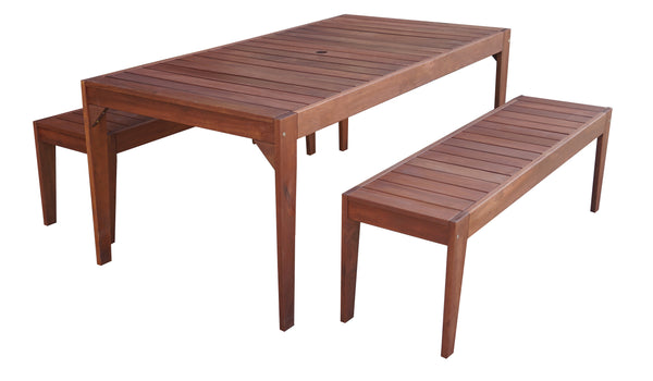 Lazio Rectangular 1.8m Dining Table & Bench 3pc Setting