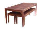 Lazio Rectangular 1.8m Dining Table & Bench 3pc Setting